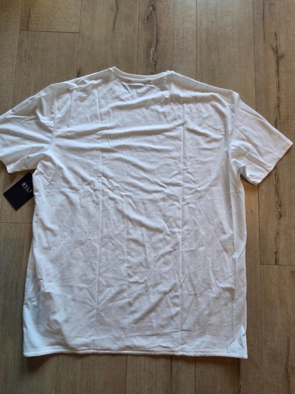 BYLT Premium Basics T-Shirt Mens 2XL White Short Sleeve Crew Neck Summer Tee - Picture 2 of 8